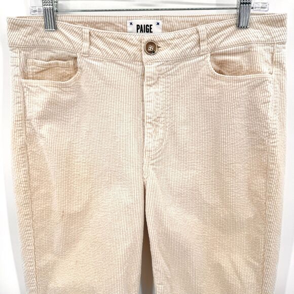 PAIGE Hoxton Ankle Cream Corduroy Pants Jeans Size 31 - Picture 2 of 6